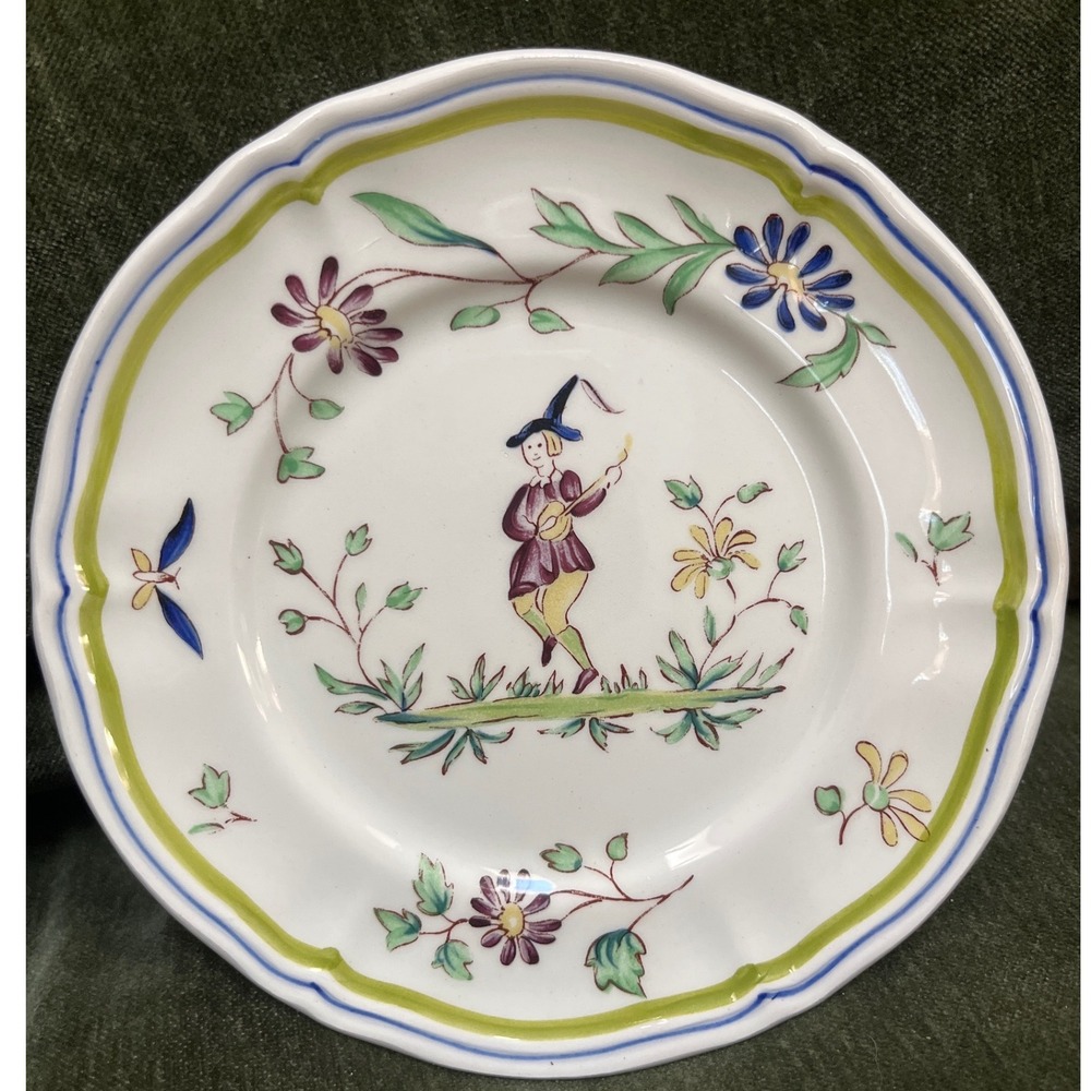 Longchamp Moustiers Bread & Butter Plate Burgundy, France 6.25" 60/70s